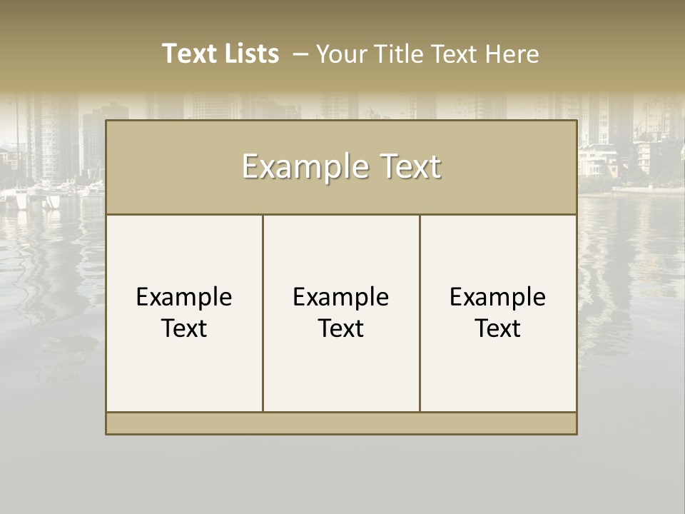 Cityscape With Reflection PowerPoint Template