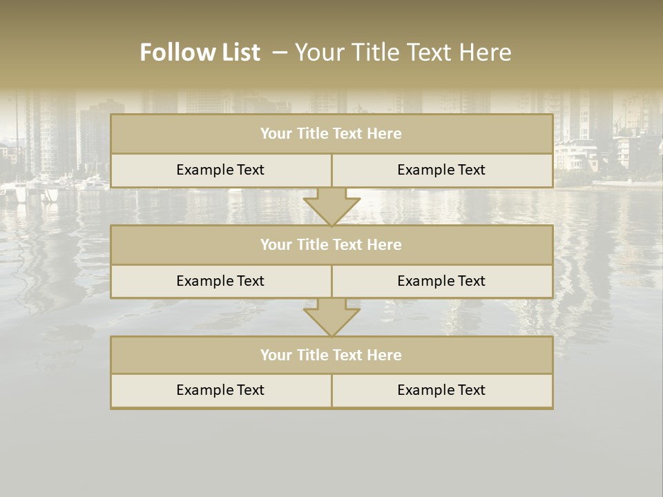 Cityscape With Reflection PowerPoint Template