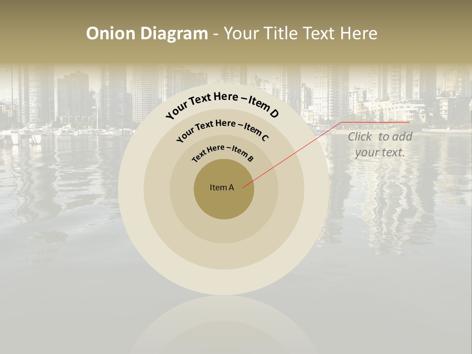 Cityscape With Reflection PowerPoint Template