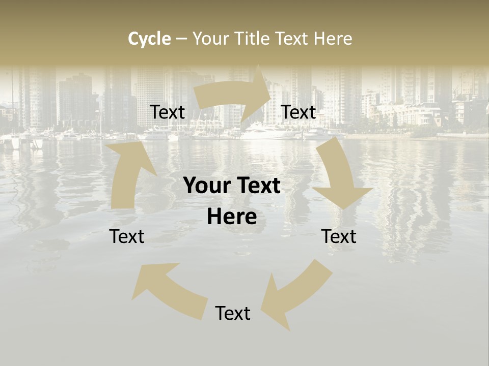 Cityscape With Reflection PowerPoint Template