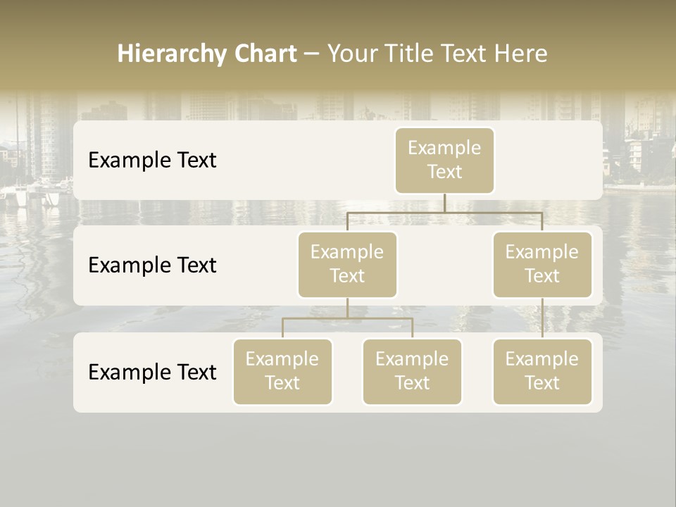 Cityscape With Reflection PowerPoint Template