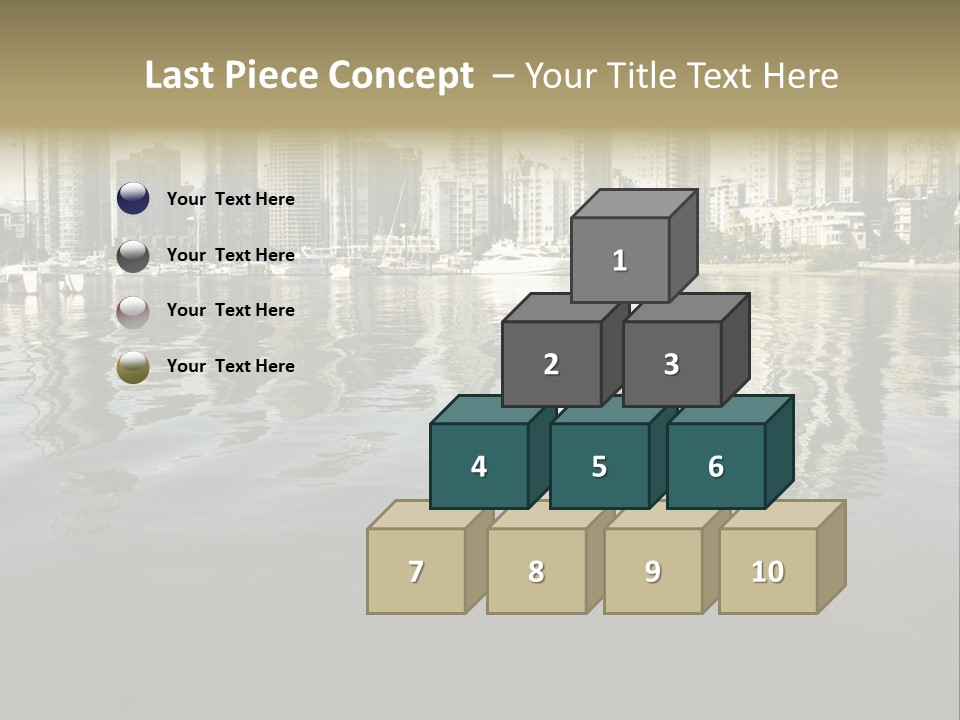 Cityscape With Reflection PowerPoint Template