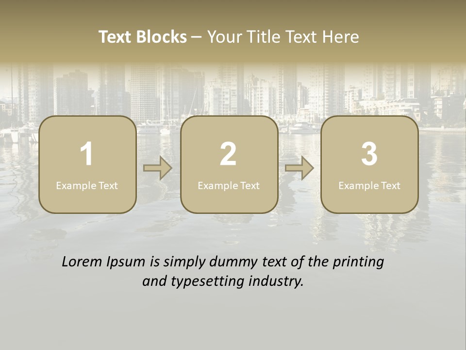 Cityscape With Reflection PowerPoint Template