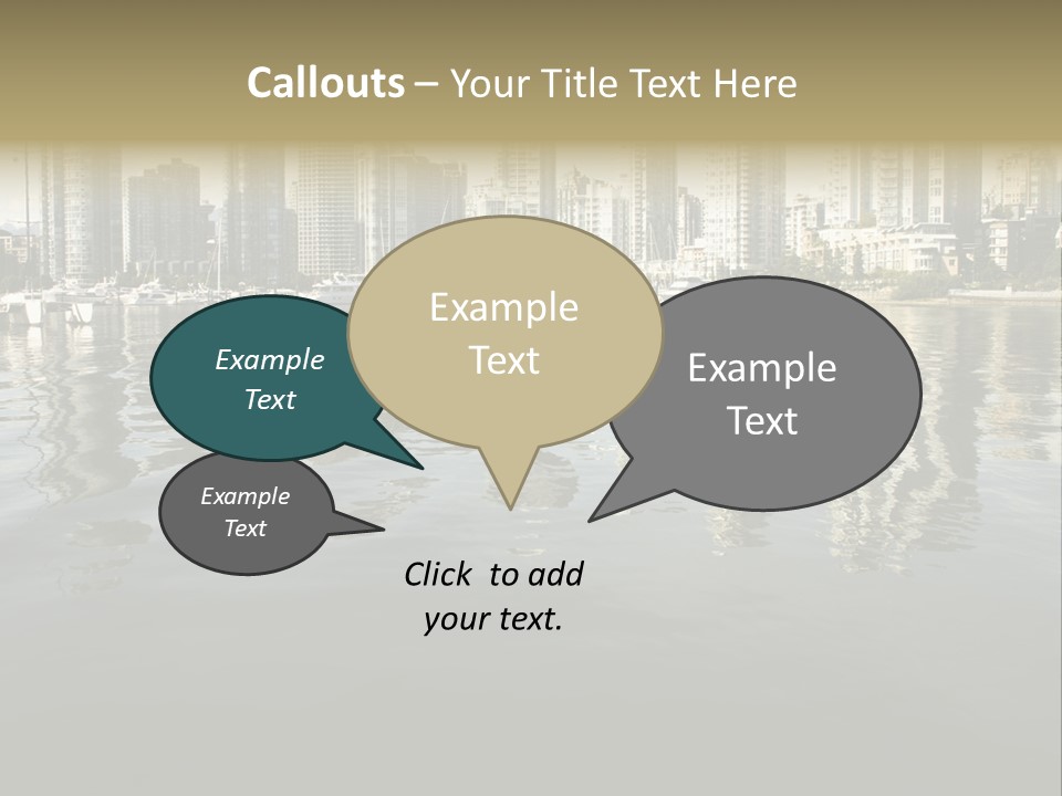Cityscape With Reflection PowerPoint Template