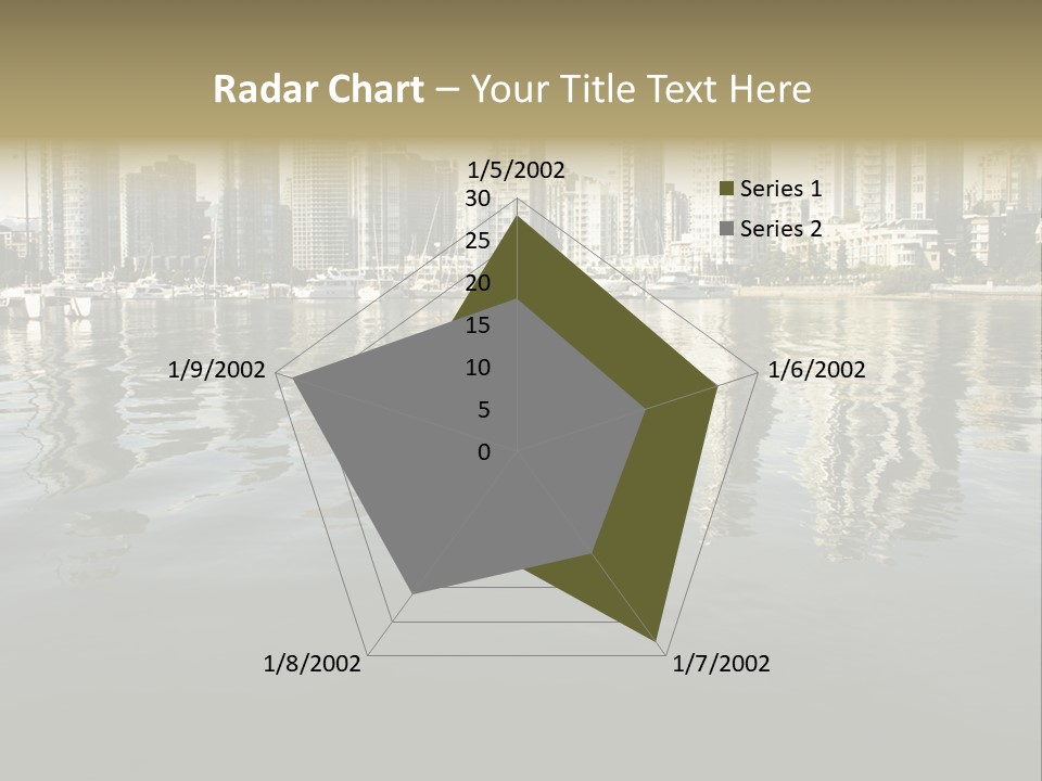 Cityscape With Reflection PowerPoint Template