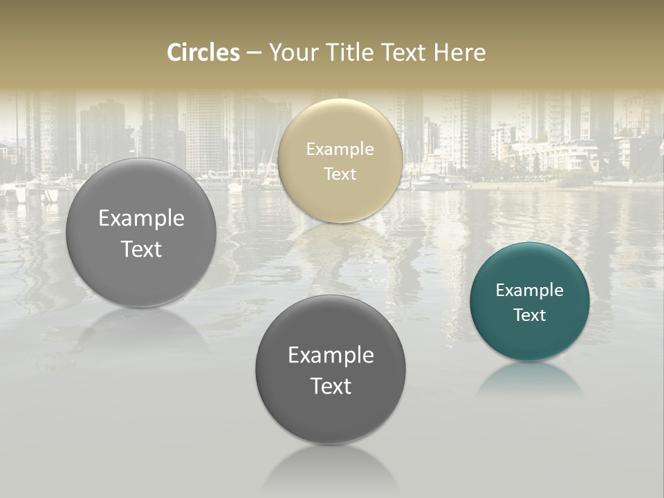 Cityscape With Reflection PowerPoint Template