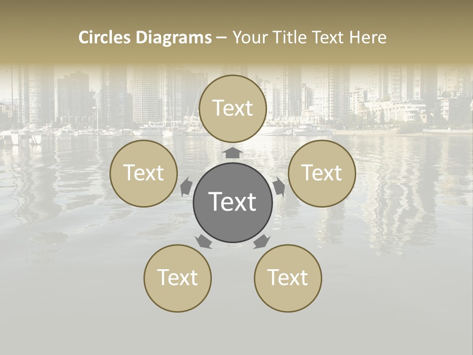 Cityscape With Reflection PowerPoint Template