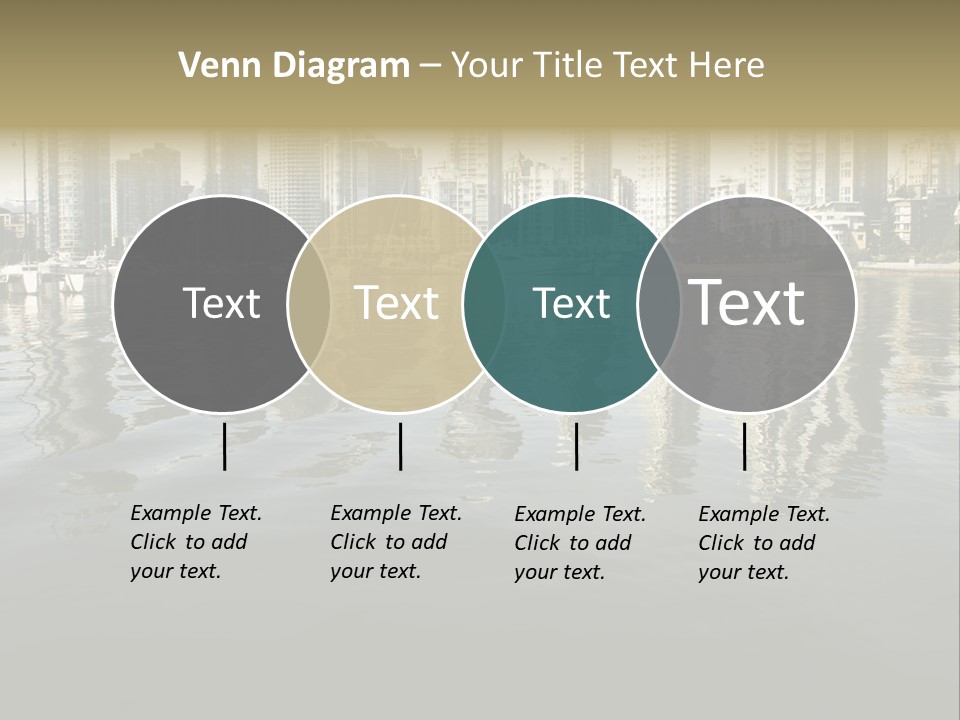 Cityscape With Reflection PowerPoint Template