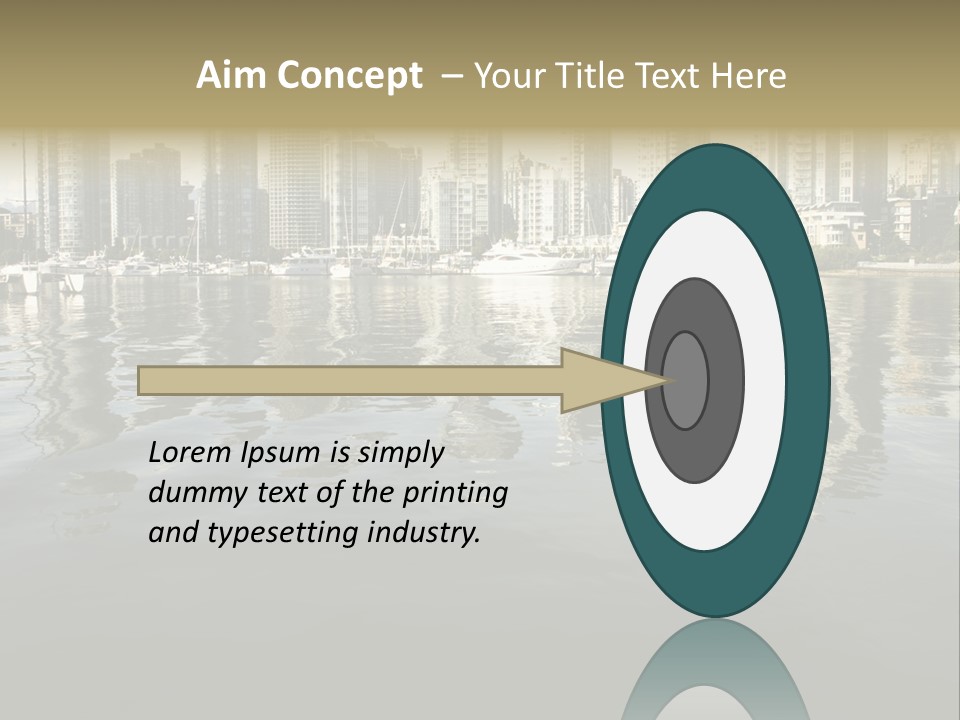 Cityscape With Reflection PowerPoint Template