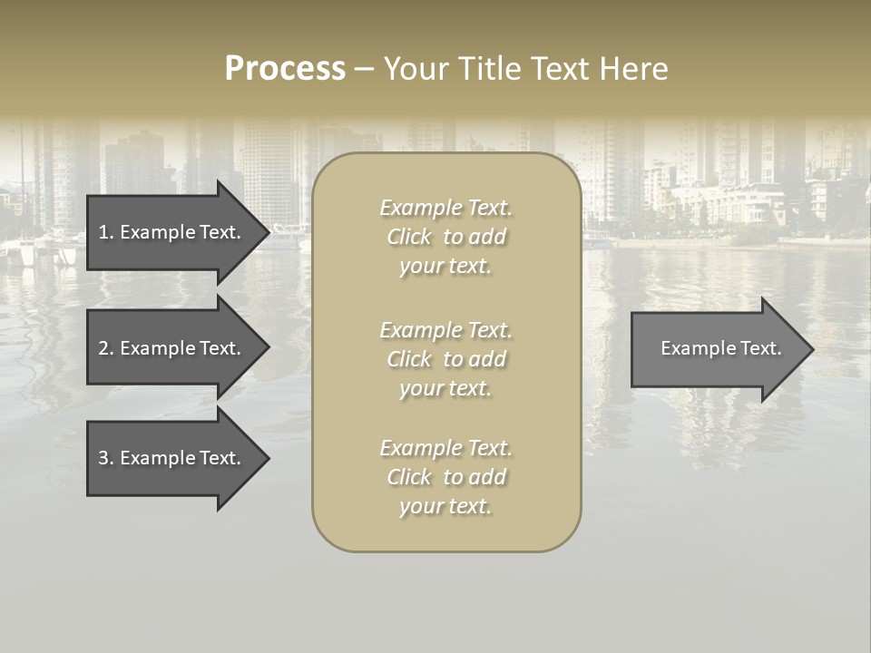 Cityscape With Reflection PowerPoint Template