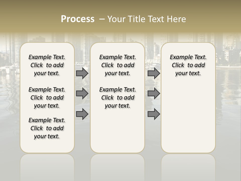 Cityscape With Reflection PowerPoint Template