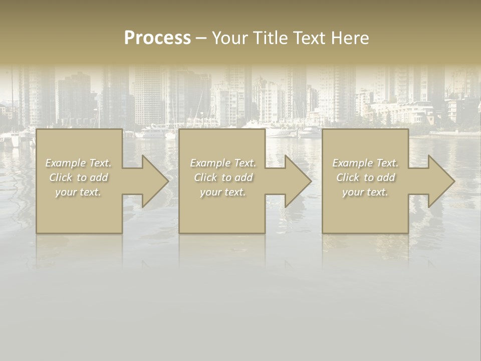 Cityscape With Reflection PowerPoint Template