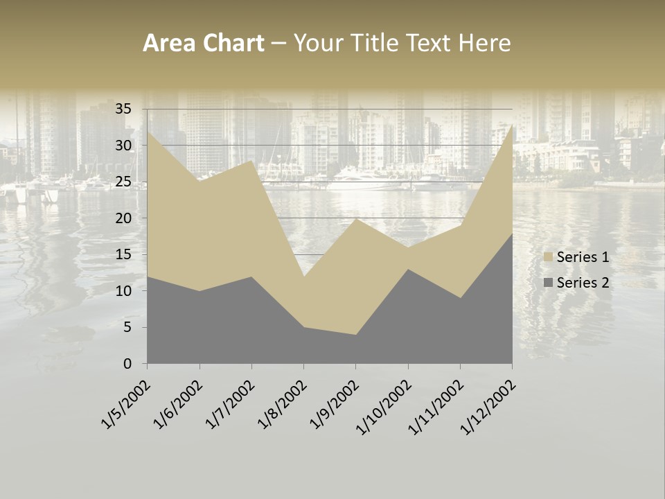 Cityscape With Reflection PowerPoint Template