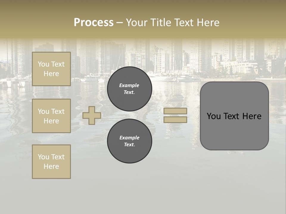 Cityscape With Reflection PowerPoint Template