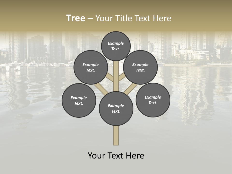 Cityscape With Reflection PowerPoint Template