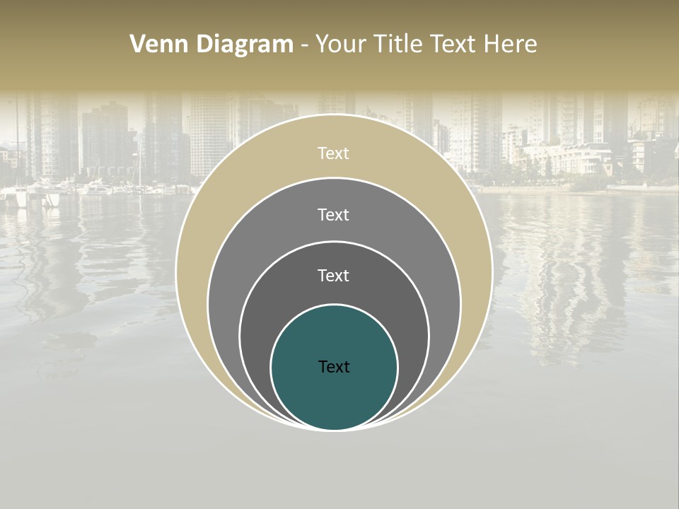 Cityscape With Reflection PowerPoint Template