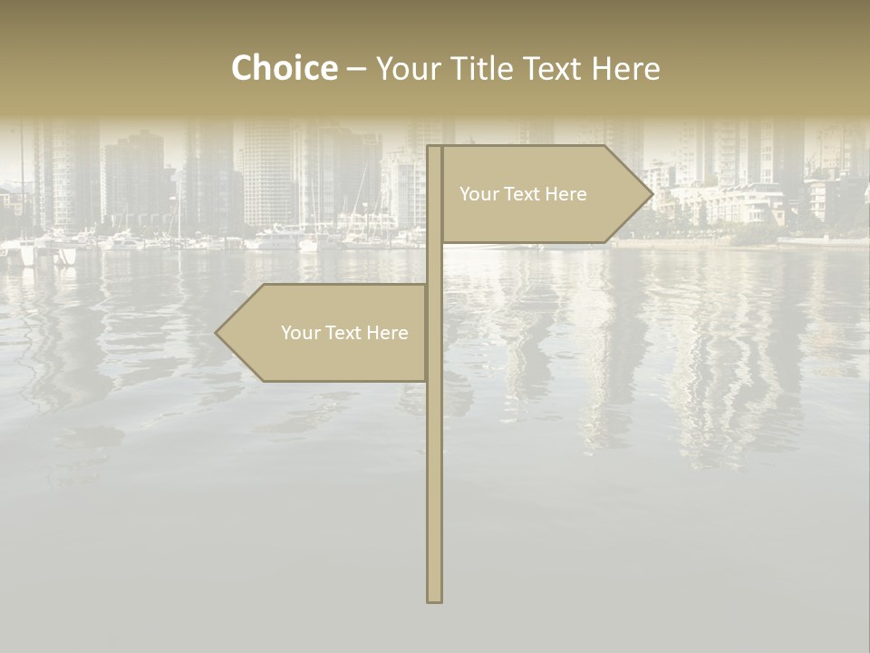 Cityscape With Reflection PowerPoint Template