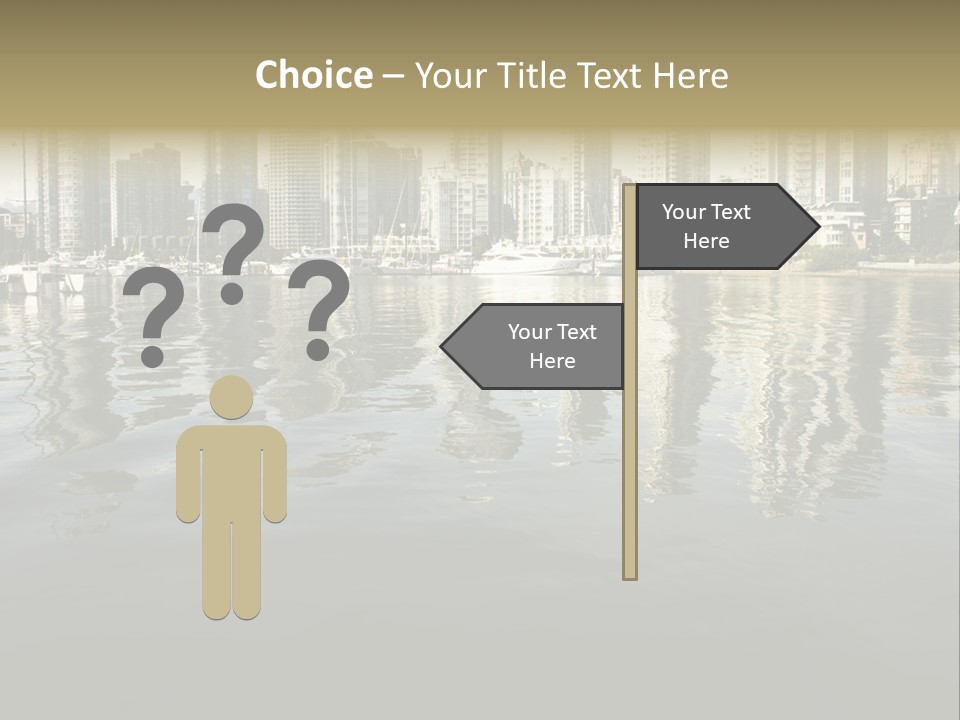 Cityscape With Reflection PowerPoint Template