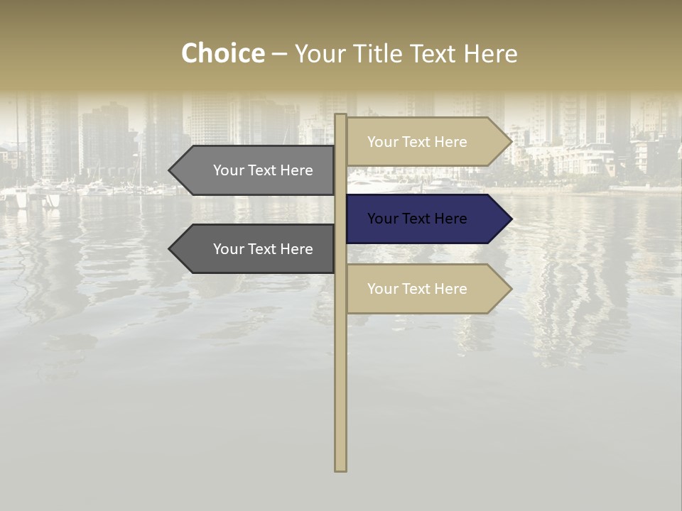 Cityscape With Reflection PowerPoint Template