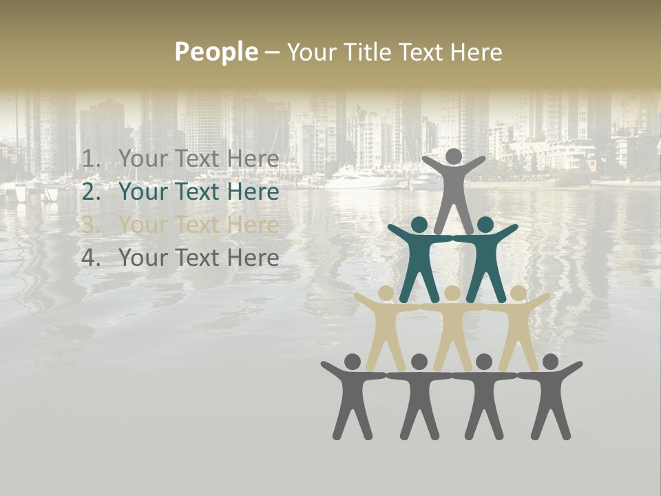 Cityscape With Reflection PowerPoint Template