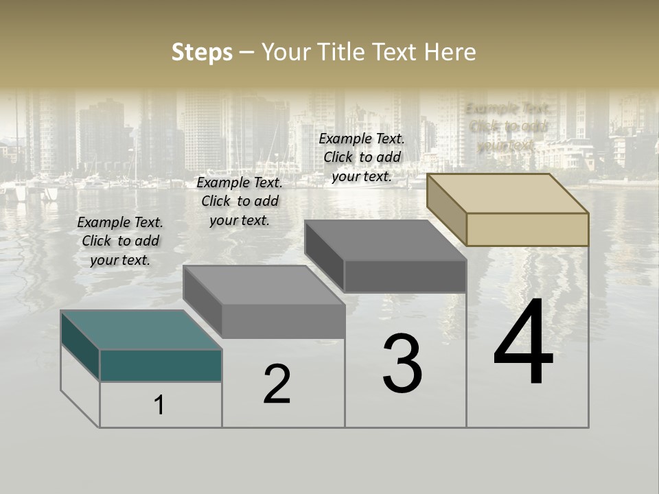 Cityscape With Reflection PowerPoint Template
