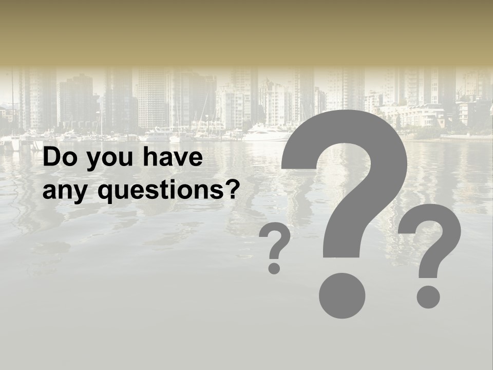 Cityscape With Reflection PowerPoint Template