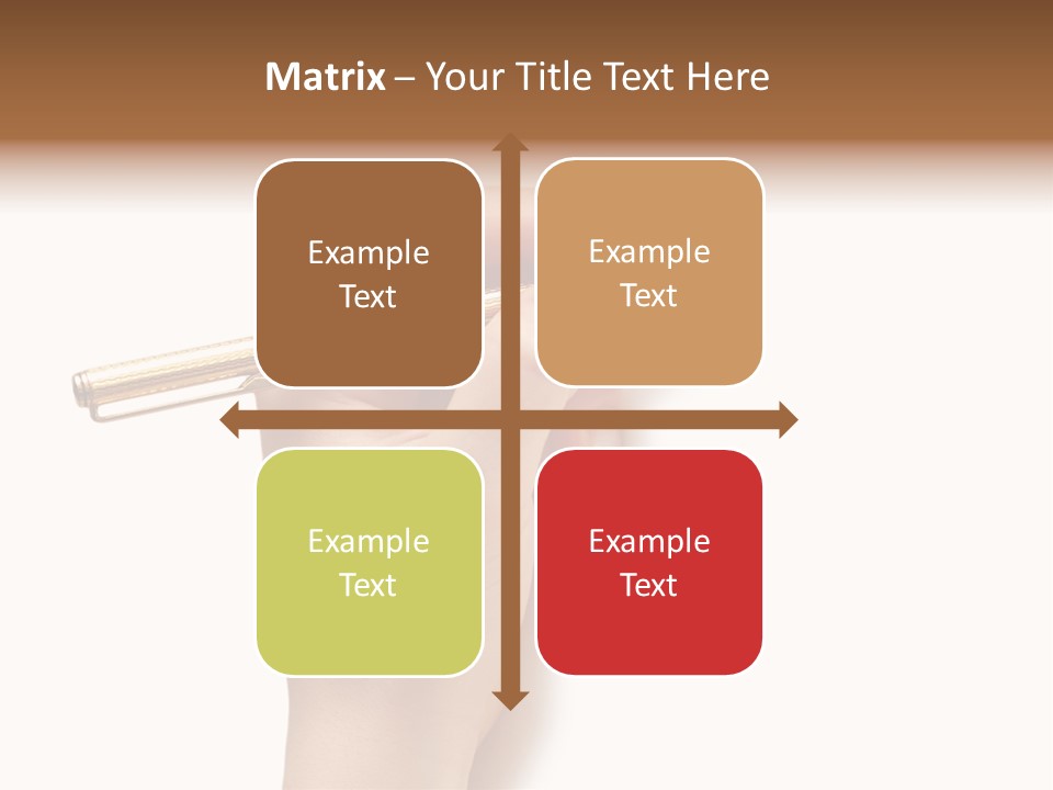 Hand Holding Pen Isolated On White Background - More Similar Photos In My Portfolio PowerPoint Template