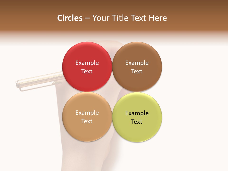 Hand Holding Pen Isolated On White Background - More Similar Photos In My Portfolio PowerPoint Template