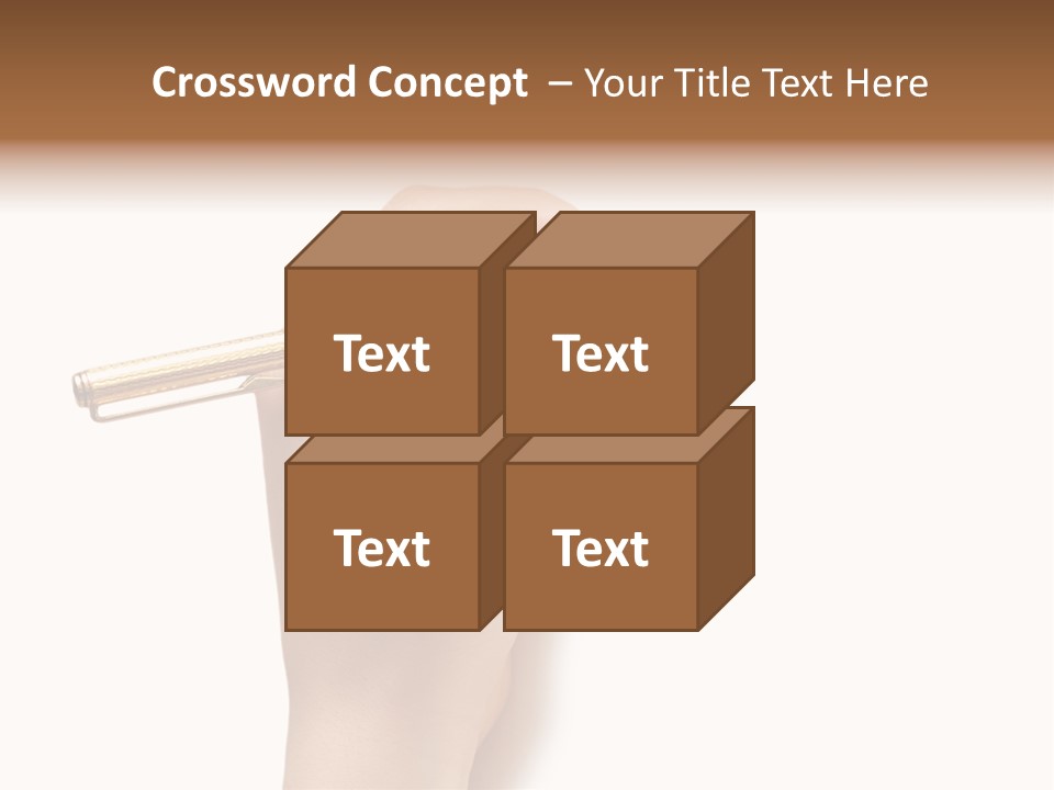 Hand Holding Pen Isolated On White Background - More Similar Photos In My Portfolio PowerPoint Template