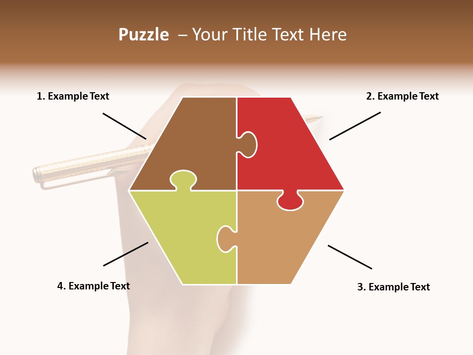 Hand Holding Pen Isolated On White Background - More Similar Photos In My Portfolio PowerPoint Template