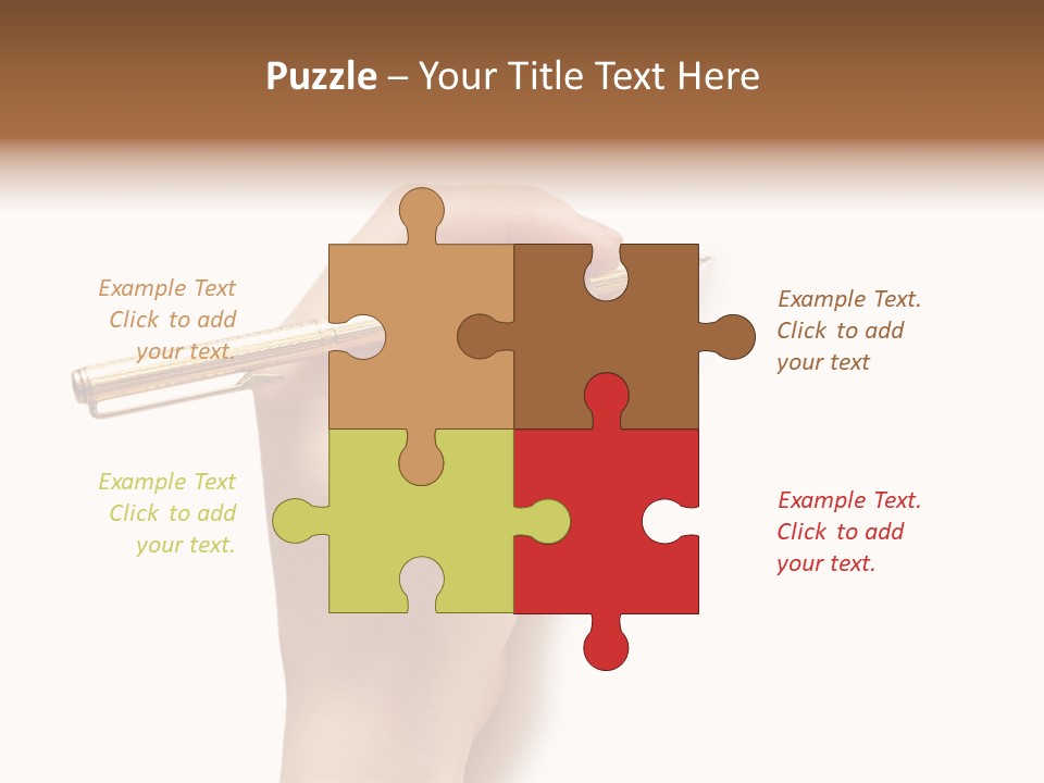 Hand Holding Pen Isolated On White Background - More Similar Photos In My Portfolio PowerPoint Template