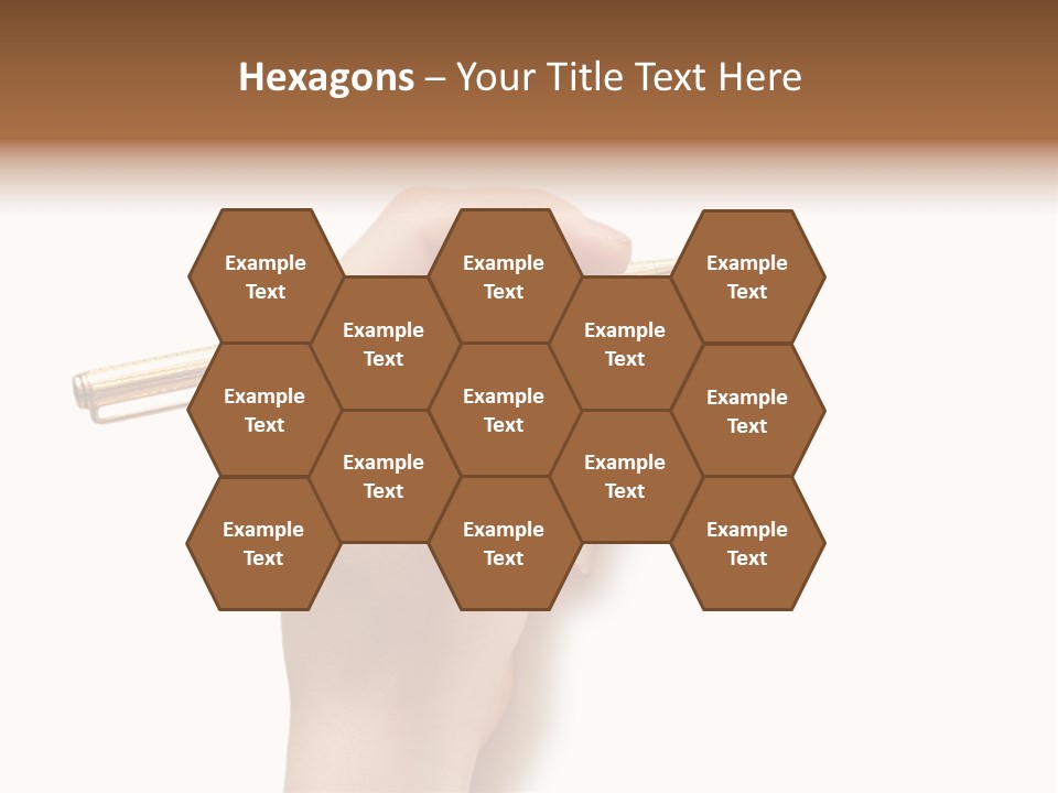 Hand Holding Pen Isolated On White Background - More Similar Photos In My Portfolio PowerPoint Template