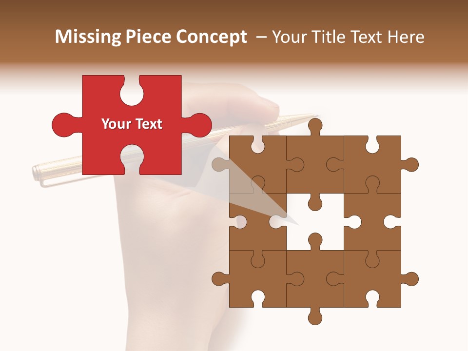 Hand Holding Pen Isolated On White Background - More Similar Photos In My Portfolio PowerPoint Template