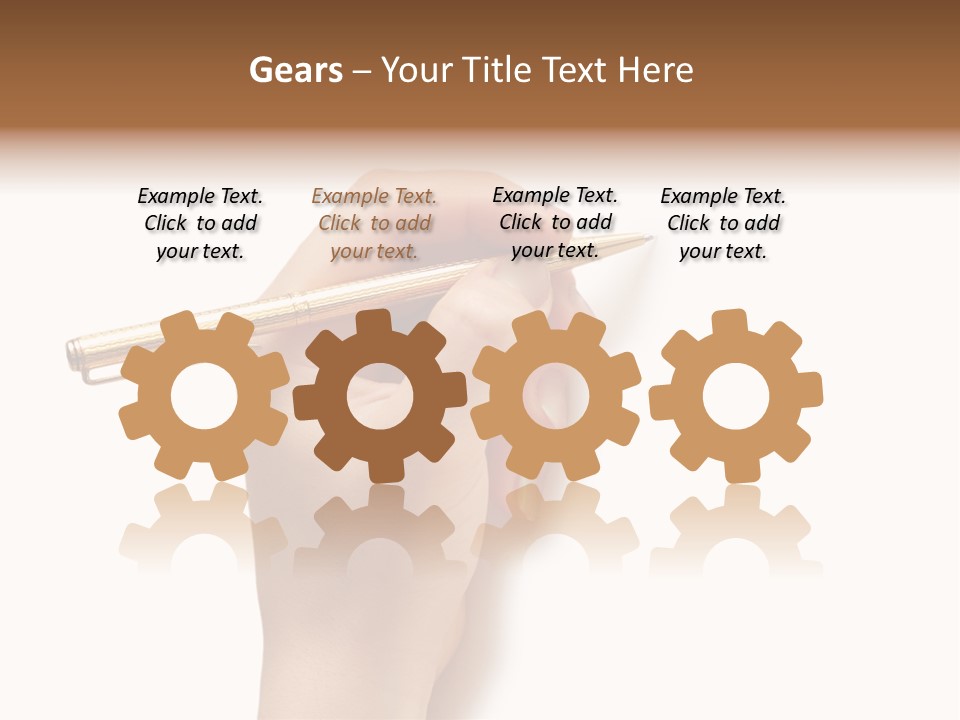 Hand Holding Pen Isolated On White Background - More Similar Photos In My Portfolio PowerPoint Template