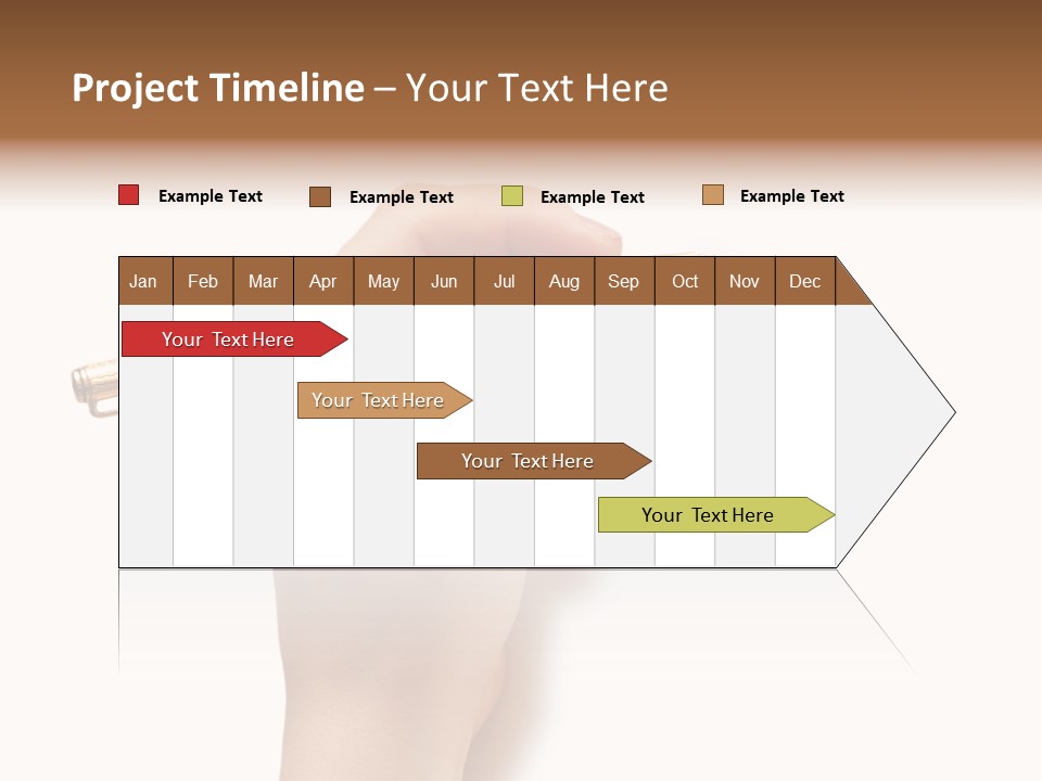 Hand Holding Pen Isolated On White Background - More Similar Photos In My Portfolio PowerPoint Template