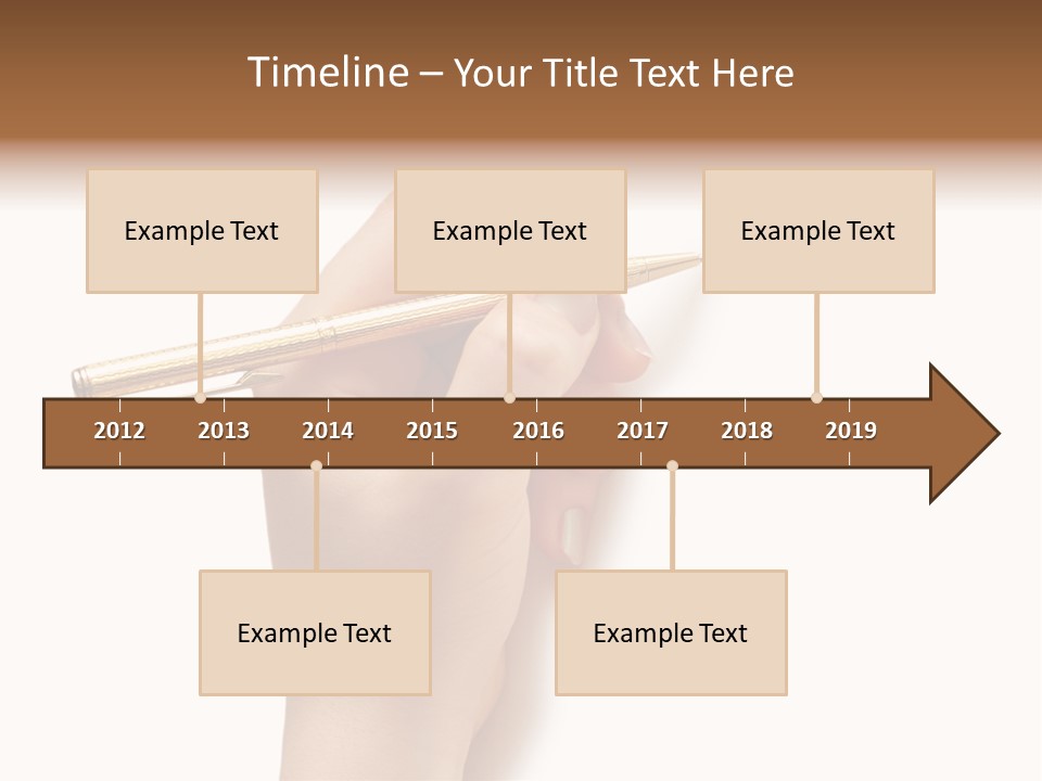 Hand Holding Pen Isolated On White Background - More Similar Photos In My Portfolio PowerPoint Template