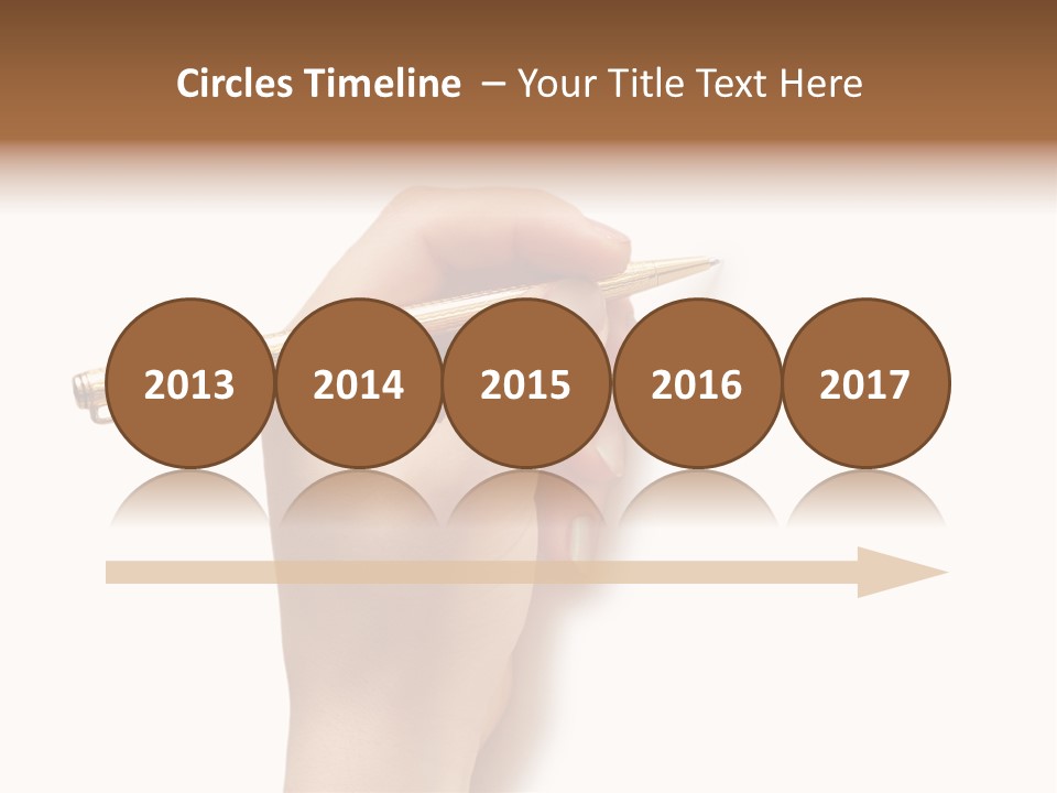 Hand Holding Pen Isolated On White Background - More Similar Photos In My Portfolio PowerPoint Template