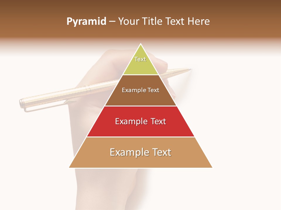 Hand Holding Pen Isolated On White Background - More Similar Photos In My Portfolio PowerPoint Template