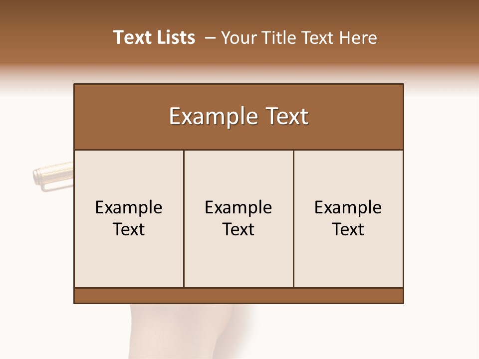 Hand Holding Pen Isolated On White Background - More Similar Photos In My Portfolio PowerPoint Template