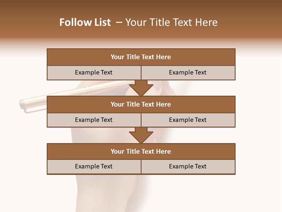 Hand Holding Pen Isolated On White Background - More Similar Photos In My Portfolio PowerPoint Template