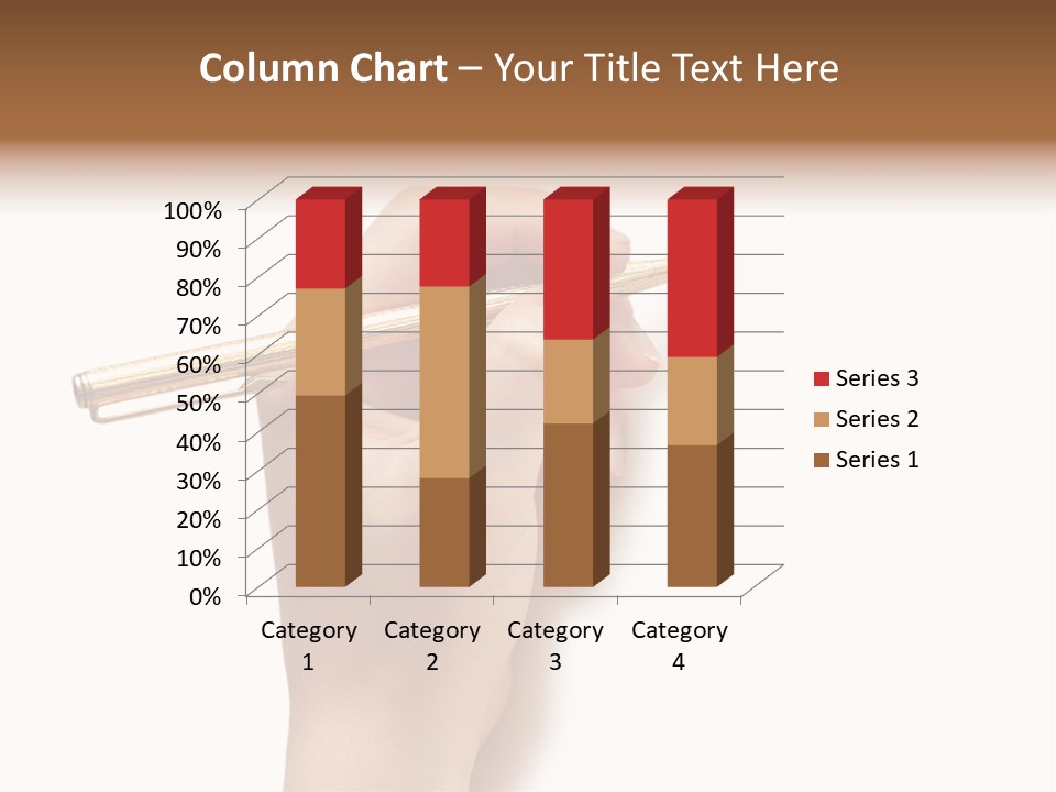 Hand Holding Pen Isolated On White Background - More Similar Photos In My Portfolio PowerPoint Template