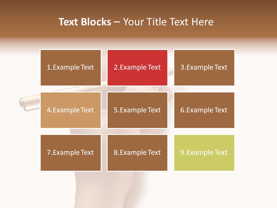 Hand Holding Pen Isolated On White Background - More Similar Photos In My Portfolio PowerPoint Template