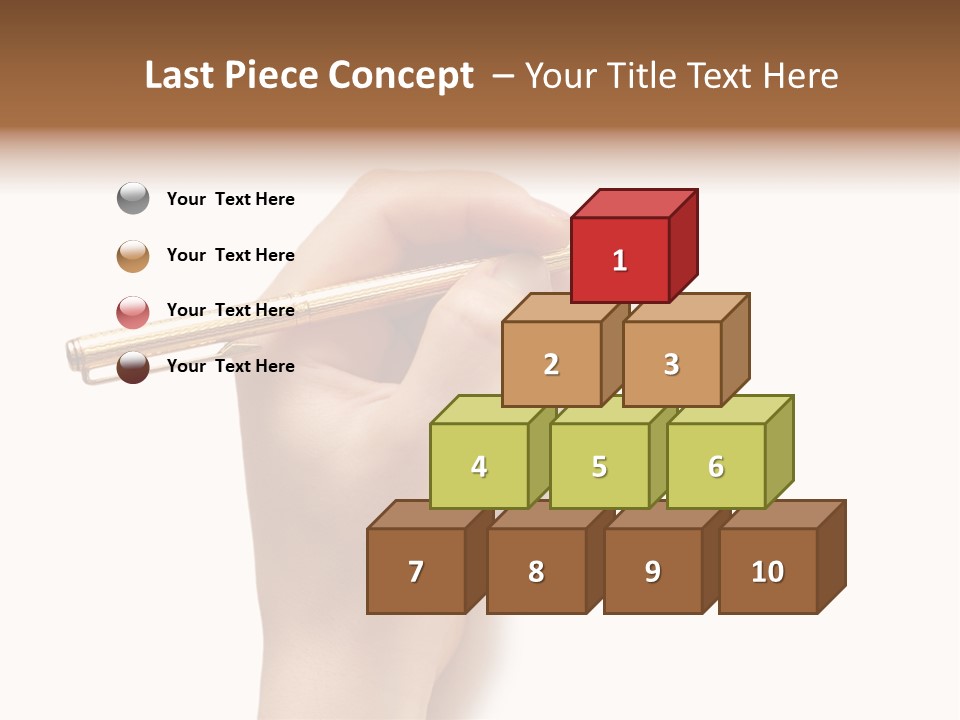 Hand Holding Pen Isolated On White Background - More Similar Photos In My Portfolio PowerPoint Template