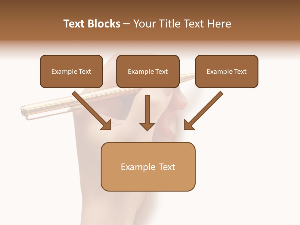 Hand Holding Pen Isolated On White Background - More Similar Photos In My Portfolio PowerPoint Template