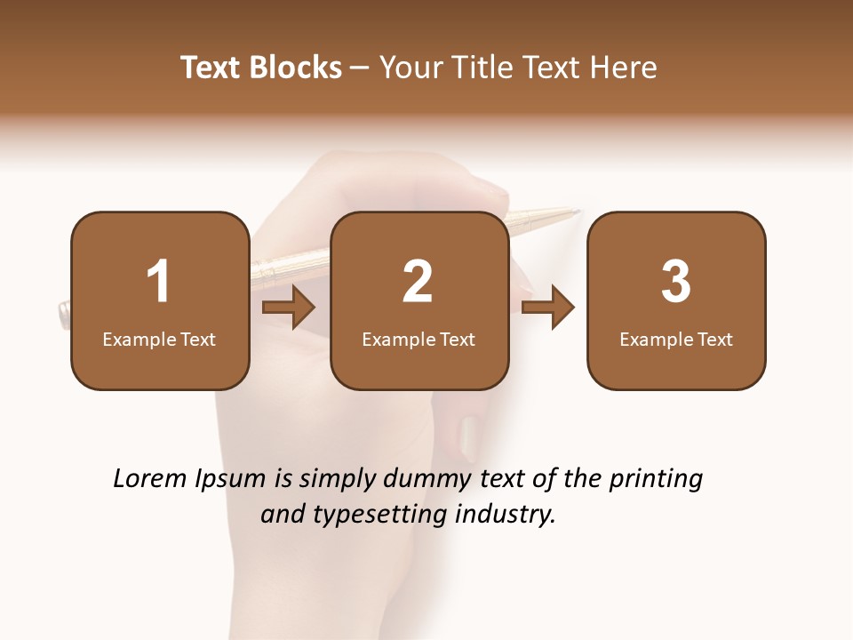 Hand Holding Pen Isolated On White Background - More Similar Photos In My Portfolio PowerPoint Template