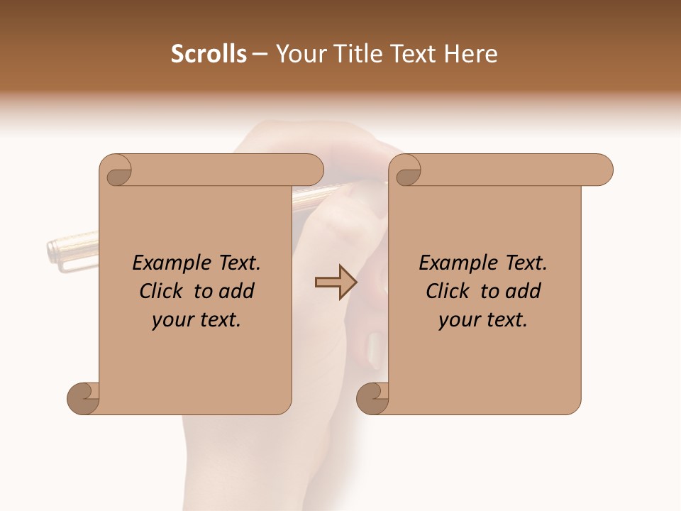 Hand Holding Pen Isolated On White Background - More Similar Photos In My Portfolio PowerPoint Template