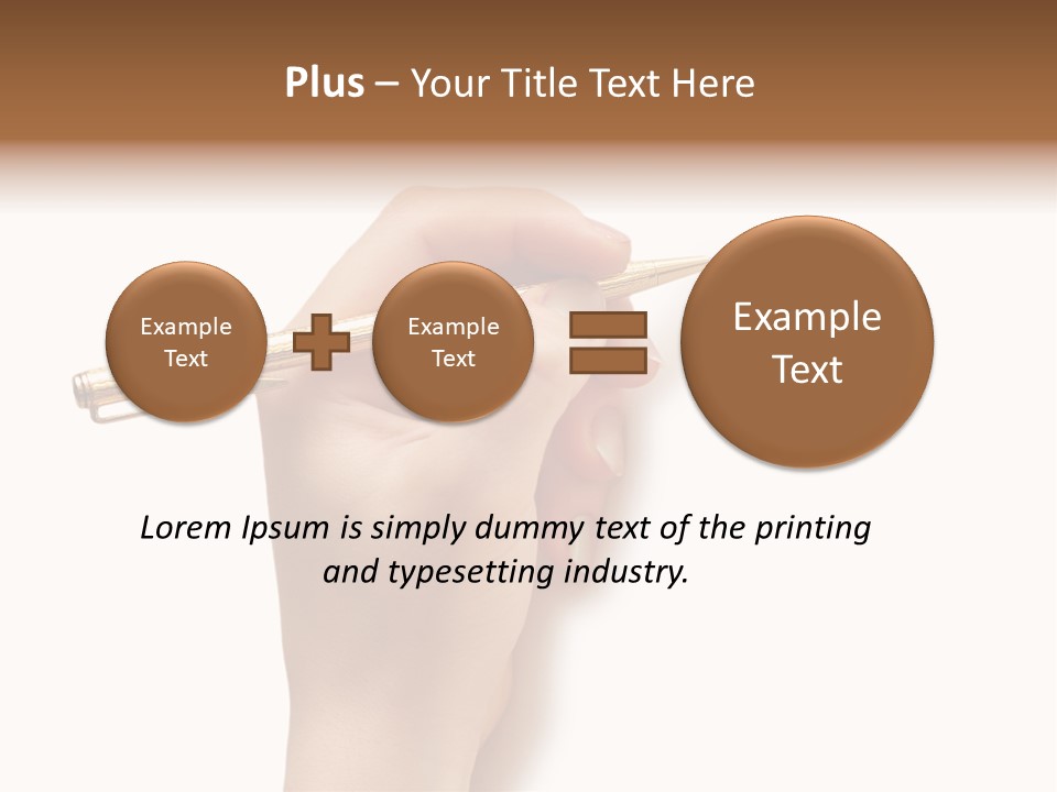 Hand Holding Pen Isolated On White Background - More Similar Photos In My Portfolio PowerPoint Template