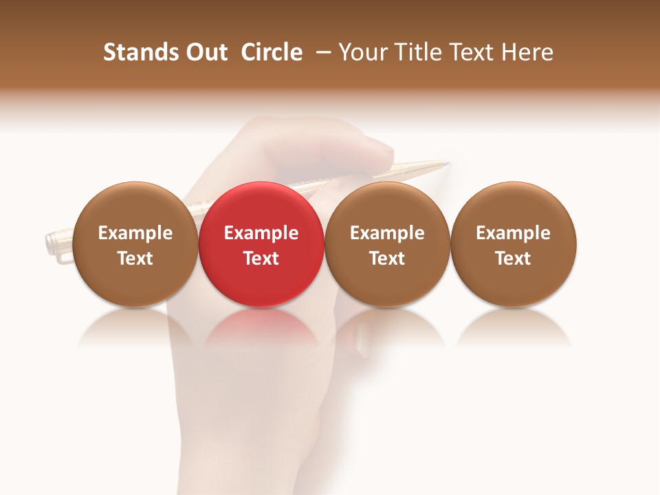 Hand Holding Pen Isolated On White Background - More Similar Photos In My Portfolio PowerPoint Template