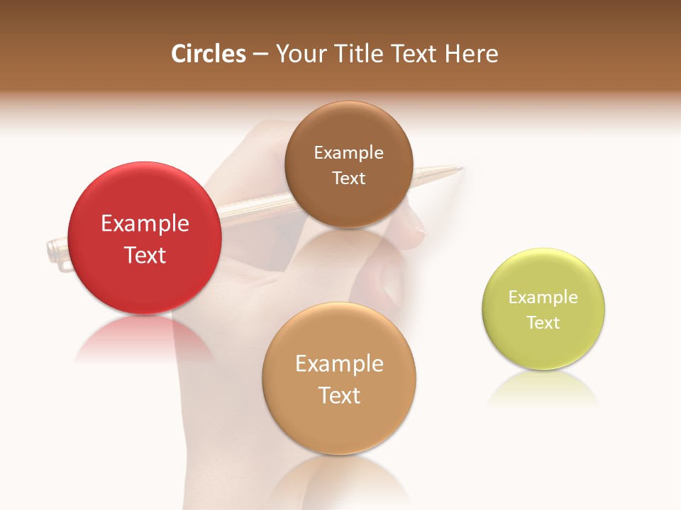 Hand Holding Pen Isolated On White Background - More Similar Photos In My Portfolio PowerPoint Template