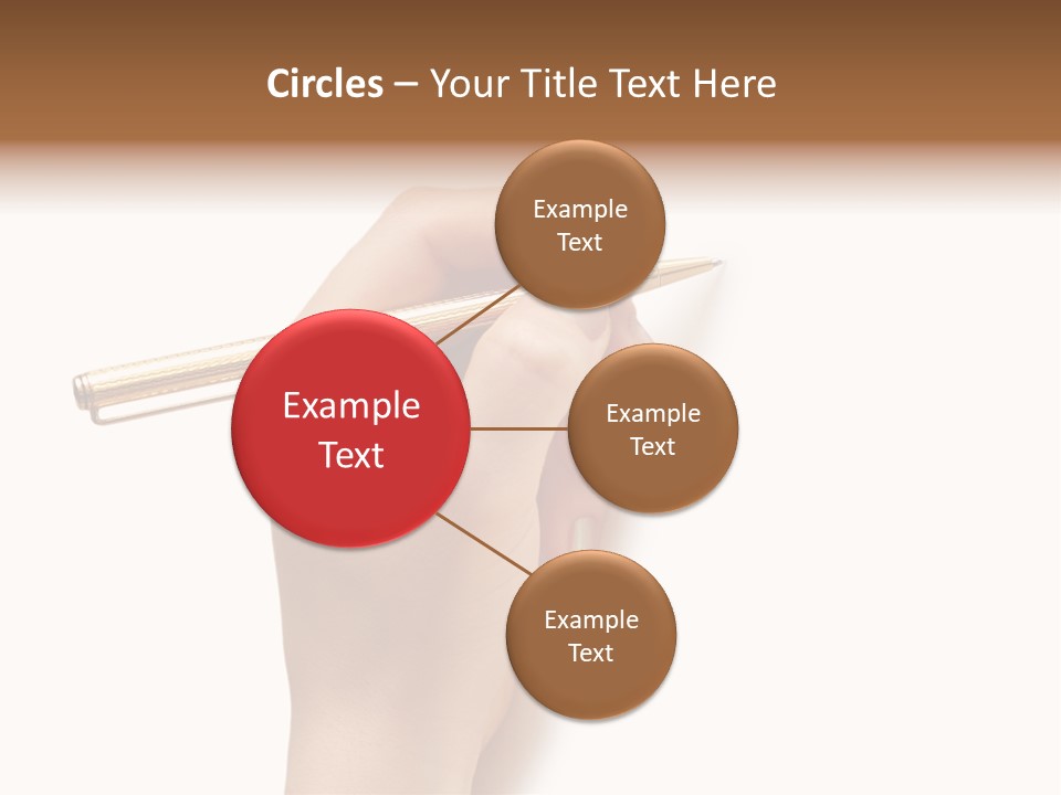 Hand Holding Pen Isolated On White Background - More Similar Photos In My Portfolio PowerPoint Template